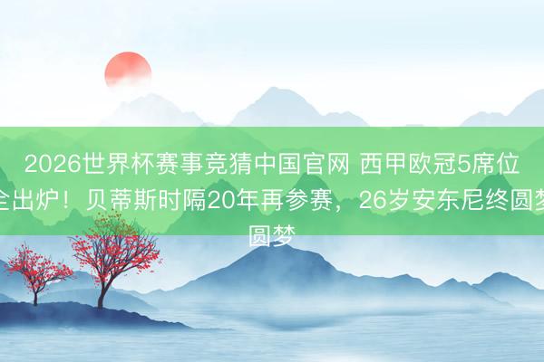 2026世界杯赛事竞猜中国官网 西甲欧冠5席位全出炉！贝蒂斯时隔20年再参赛，26岁安东尼终圆梦