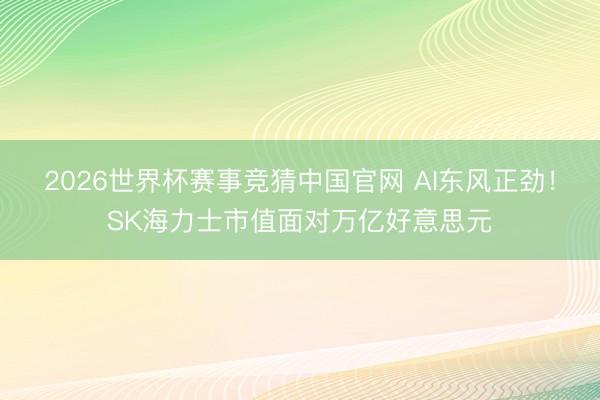 2026世界杯赛事竞猜中国官网 AI东风正劲!SK海力士市值面对万亿好意思元