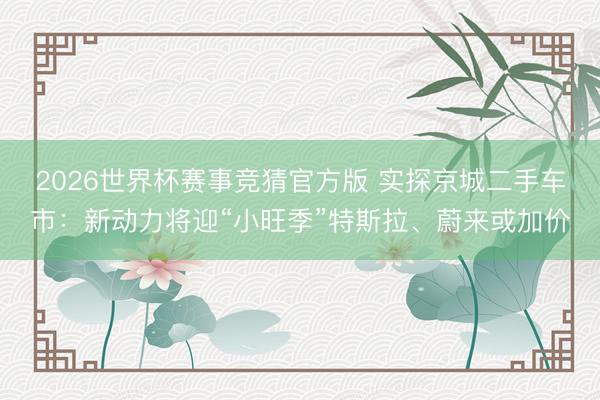 2026世界杯赛事竞猜官方版 实探京城二手车市：新动力将迎“小旺季”特斯拉、蔚来或加价