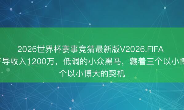 2026世界杯赛事竞猜最新版V2026.FIFA 2东谈主开导收入1200万，低调的小众黑马，藏着三个以小博大的契机
